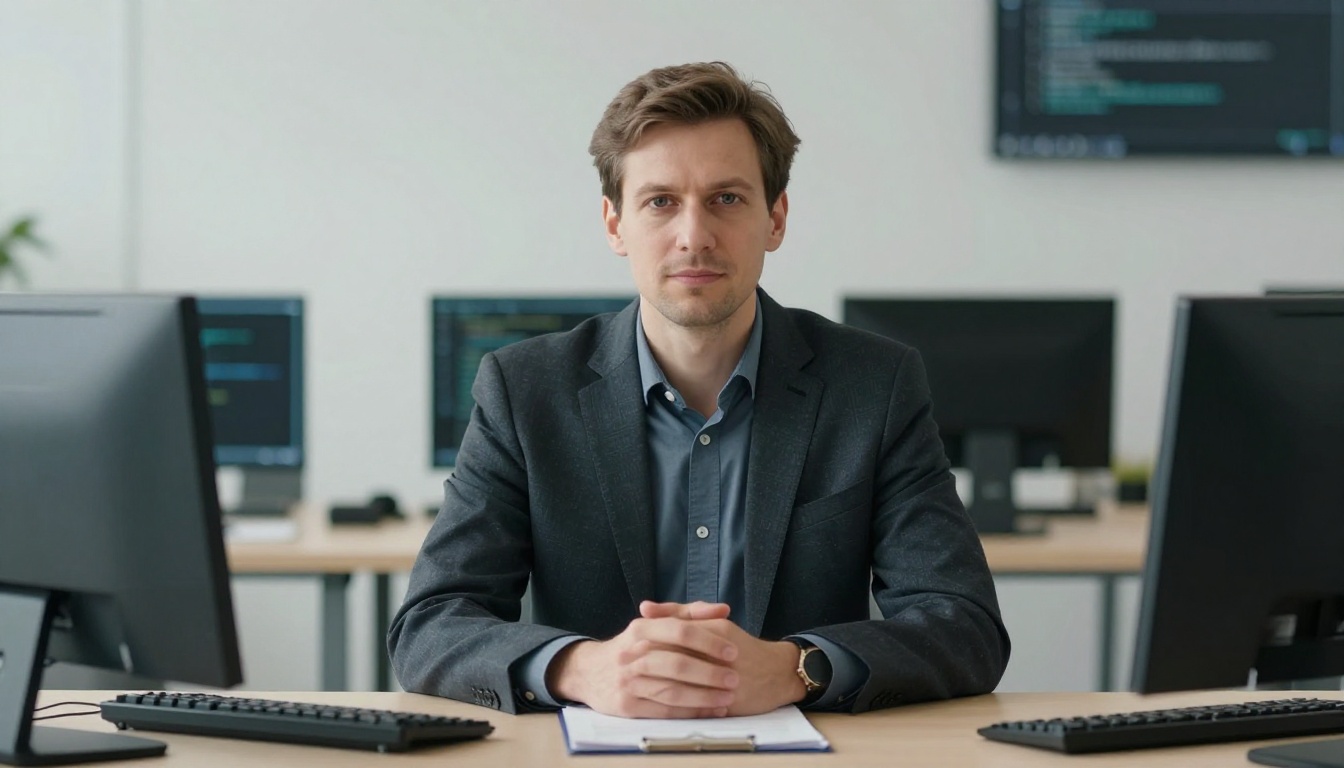 Actuaries professional at work with AI overlay