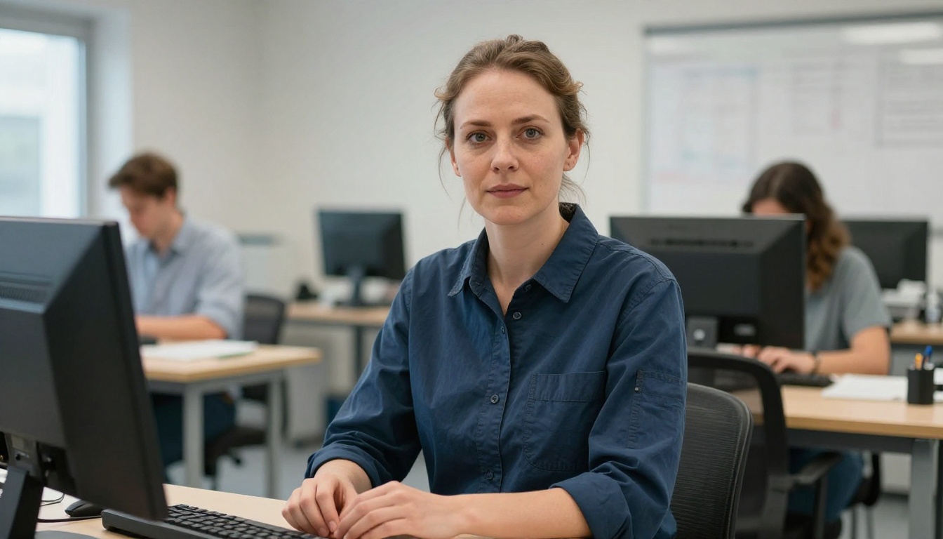 Electrical and Electronics Drafters professional at work with AI overlay