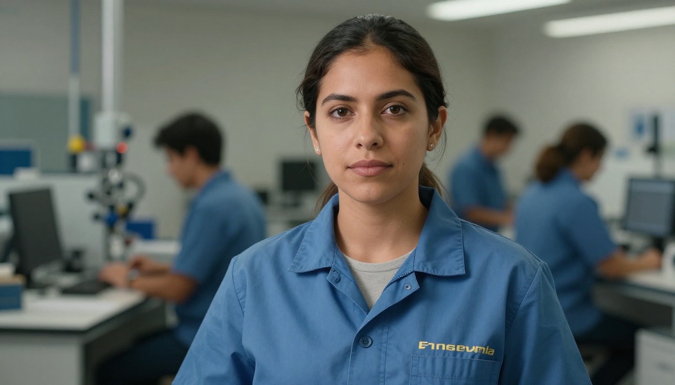 Industrial Engineering Technologists and Technicians professional at work with AI overlay