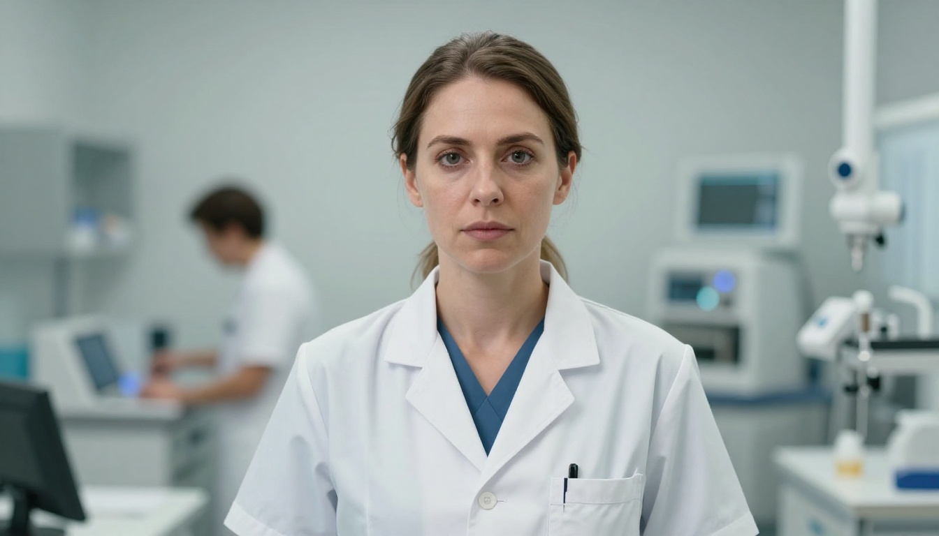 Radiologists professional at work with AI overlay