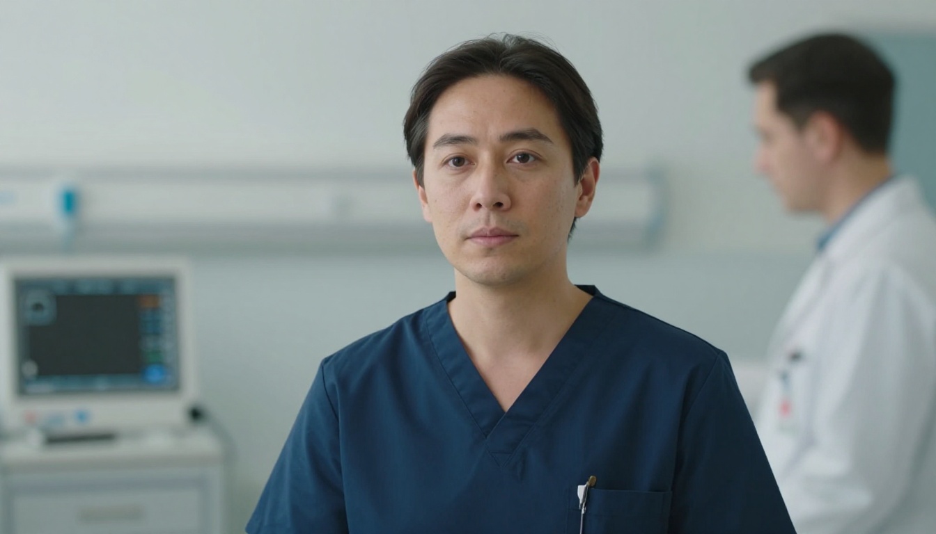 Registered Nurses professional at work with AI overlay