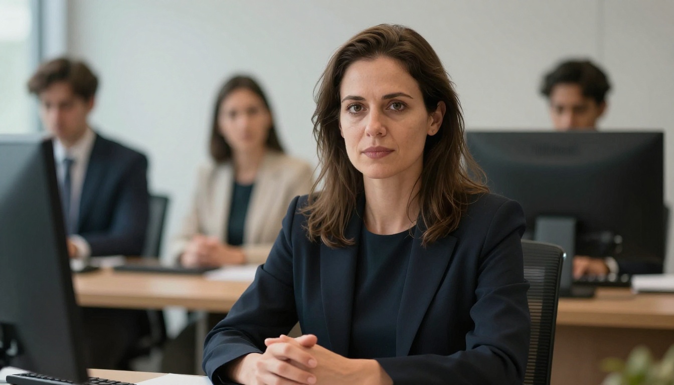 Sales Managers professional at work with AI overlay