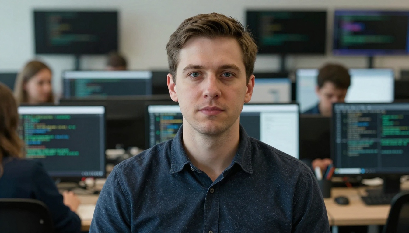 Software Quality Assurance Analysts and Testers professional at work with AI overlay