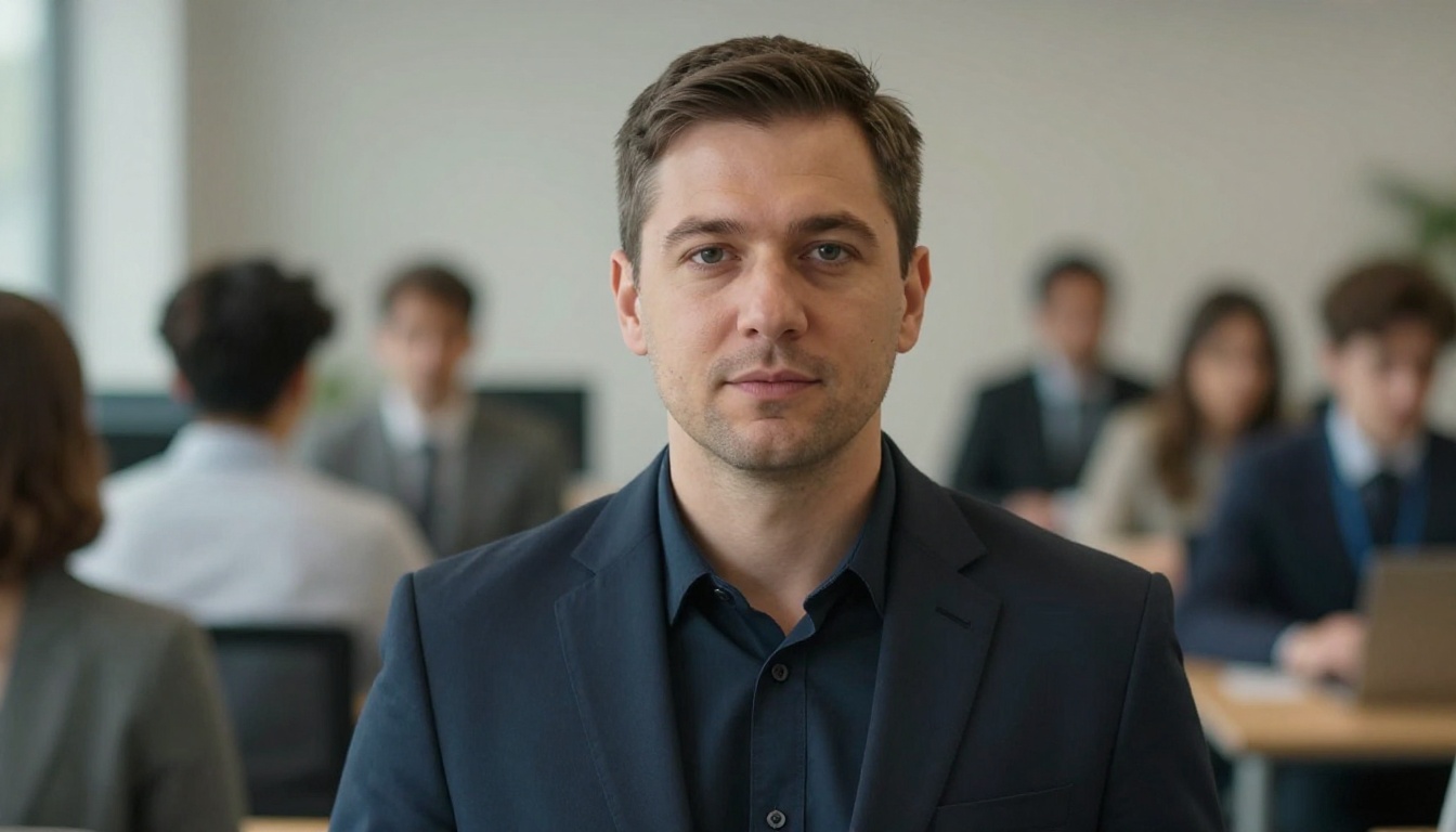 Telemarketers professional at work with AI overlay