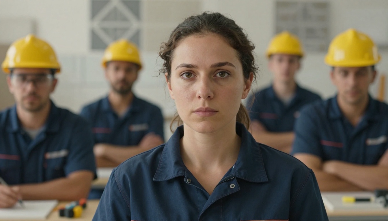 Tile and Stone Setters professional at work with AI overlay