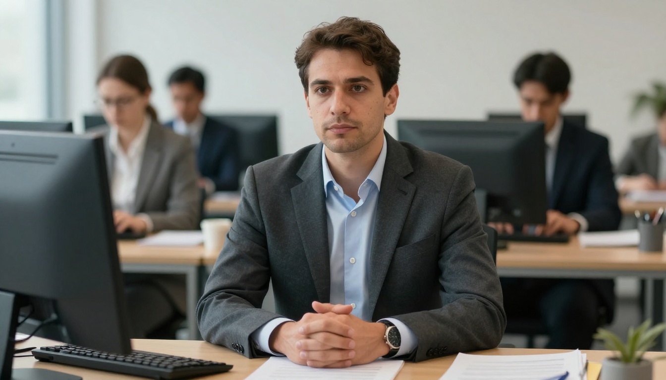 Training and Development Managers professional at work with AI overlay